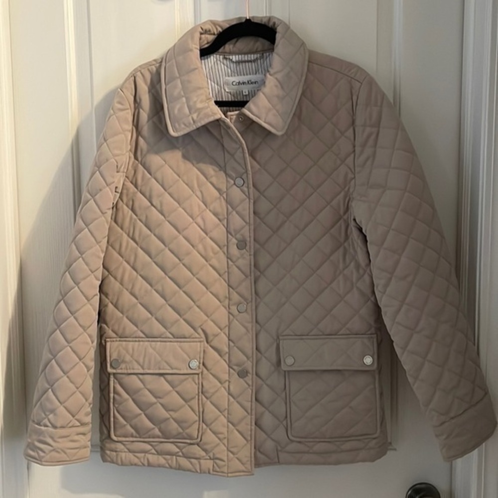 Calvin Klein size large beige jacket - Picture 1 of 9